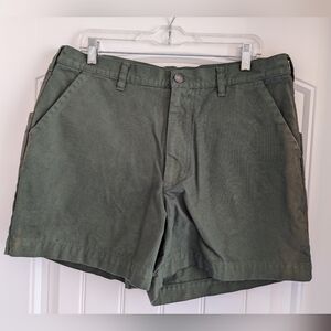 Patagonia Vintage Stand Up Shorts 5” Inseam Men’s 36 Green Cotton Canvas
